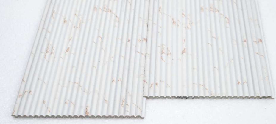 Premium Charcoal Panel Marble & Stone Louvers White 8x0.52 Ft - Pn 00527