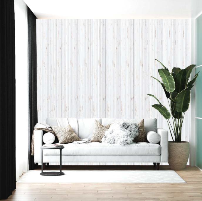 Premium Charcoal Panel Marble & Stone Louvers White 8x0.52 Ft - Pn 00527