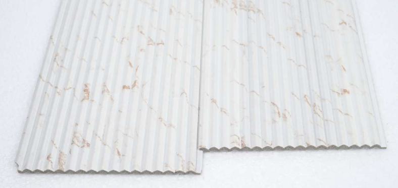 White Marble Charcoal Louver & Stone 8x0.52 Ft - Pn 00534