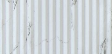 White marble louver with gray veining and vertical slats showcasing stone texture and pattern.