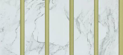 White Marble Charcoal Louver & Stone 9.5x0.5 Ft - Fl 6124