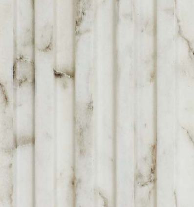 White Marble Charcoal Louvers & Stone 9.5x0.41 Ft - Pn 00806