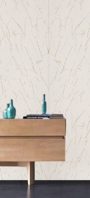 White Marble Charcoal Louvers & Stone 8x1 Ft - Ed11011