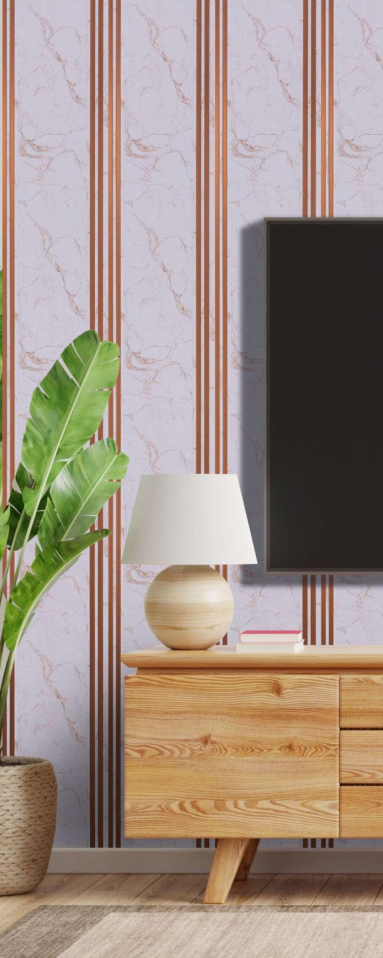 White Marble Charcoal Louvers Panel & Stone 8x1 Ft - Ed 9117