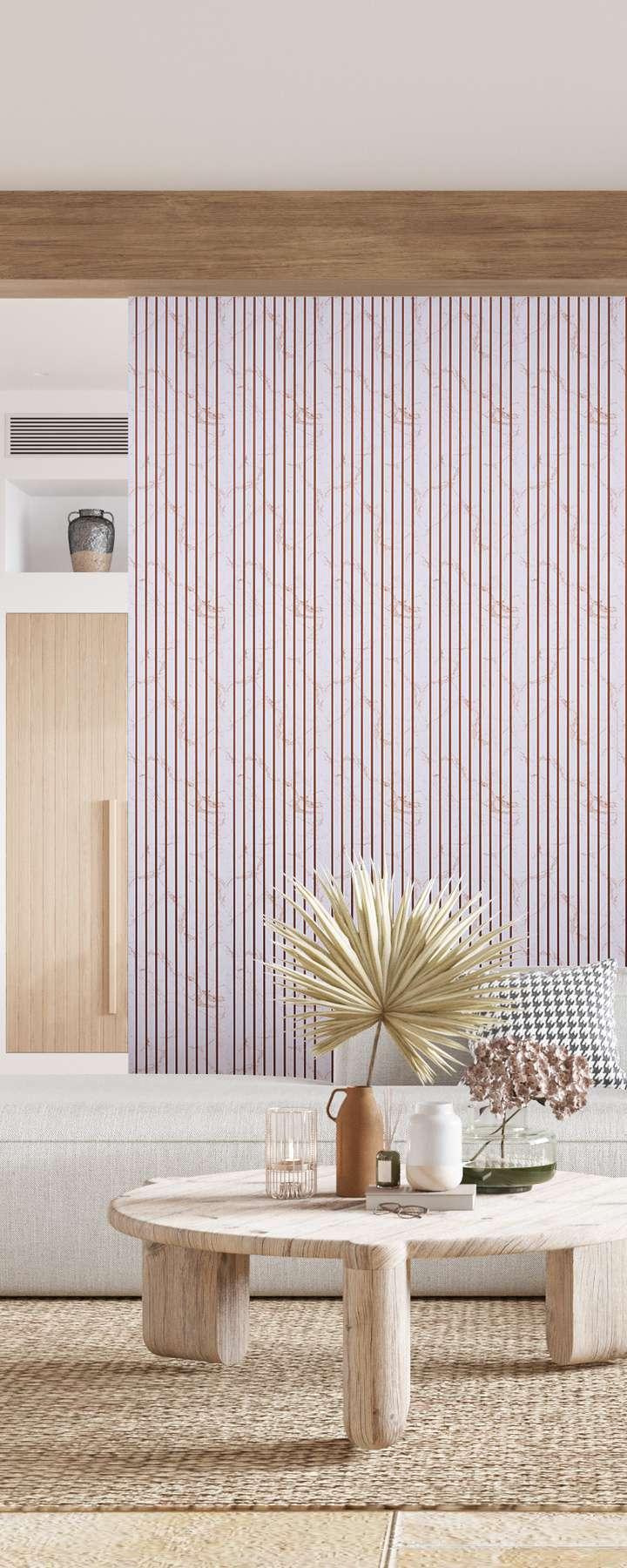 White Marble Charcoal Louvers & Stone 8x1 Ft - Ed 9130