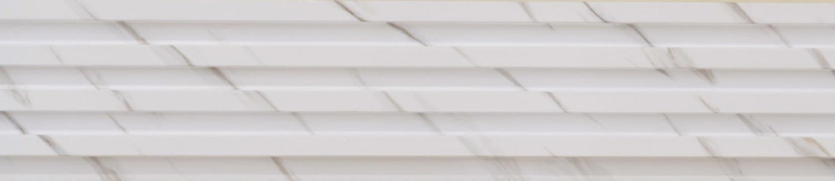 White Marble Wpc Louver & Stone 9.5x0.5 Ft - Pn 02902