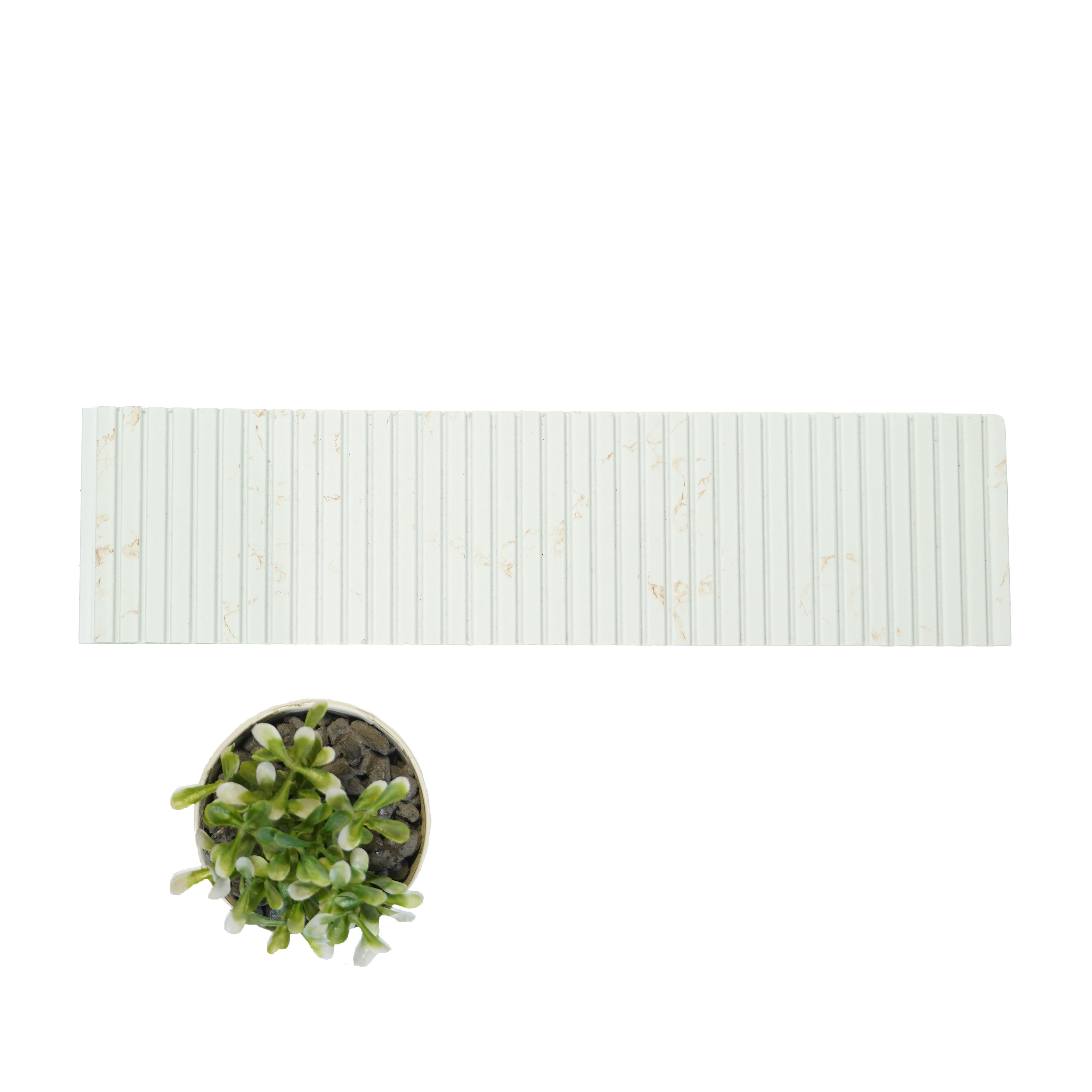 Rang Charcoal Louvers Panel Marble & Stone White 8x1 Ft - Ra 8126