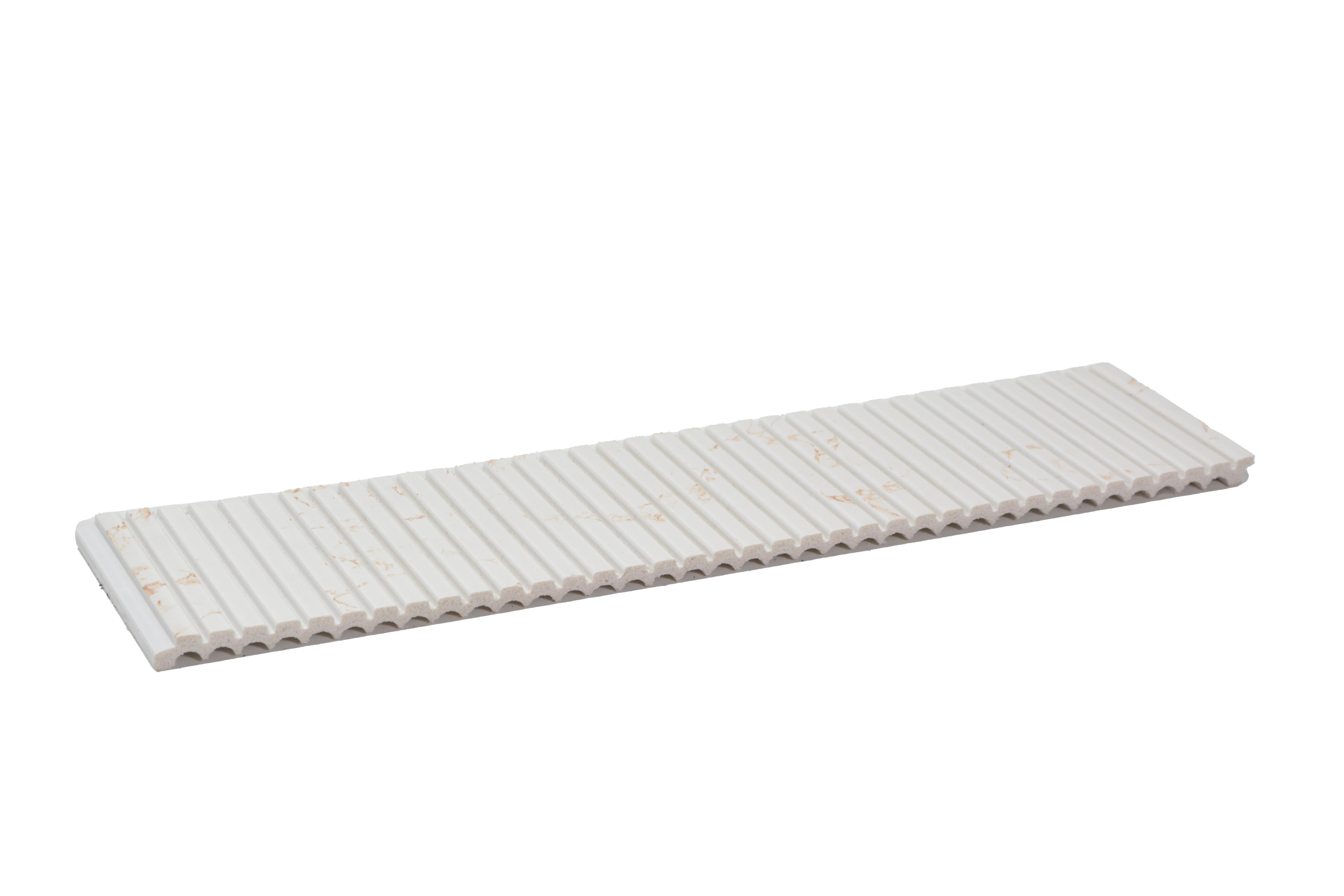 Rang Charcoal Louvers Panel Marble & Stone White 8x1 Ft - Ra 8126