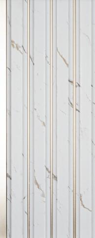 White Metallic Finish Charcoal Louvers Panel 8x0.41 Ft - 4527