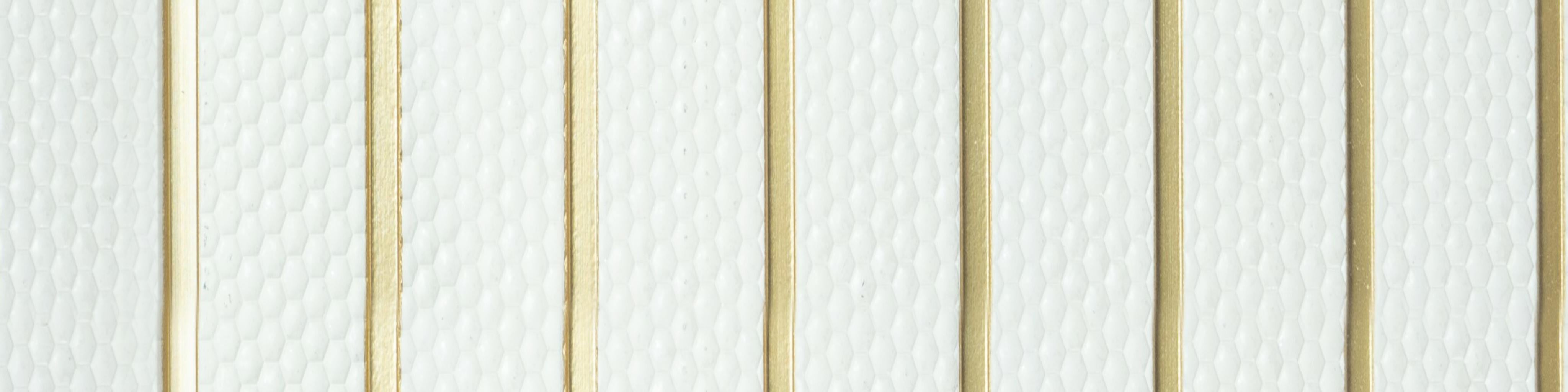 White Patterned Charcoal Louvers Panel Designer 8x1 Ft - Pn 00770