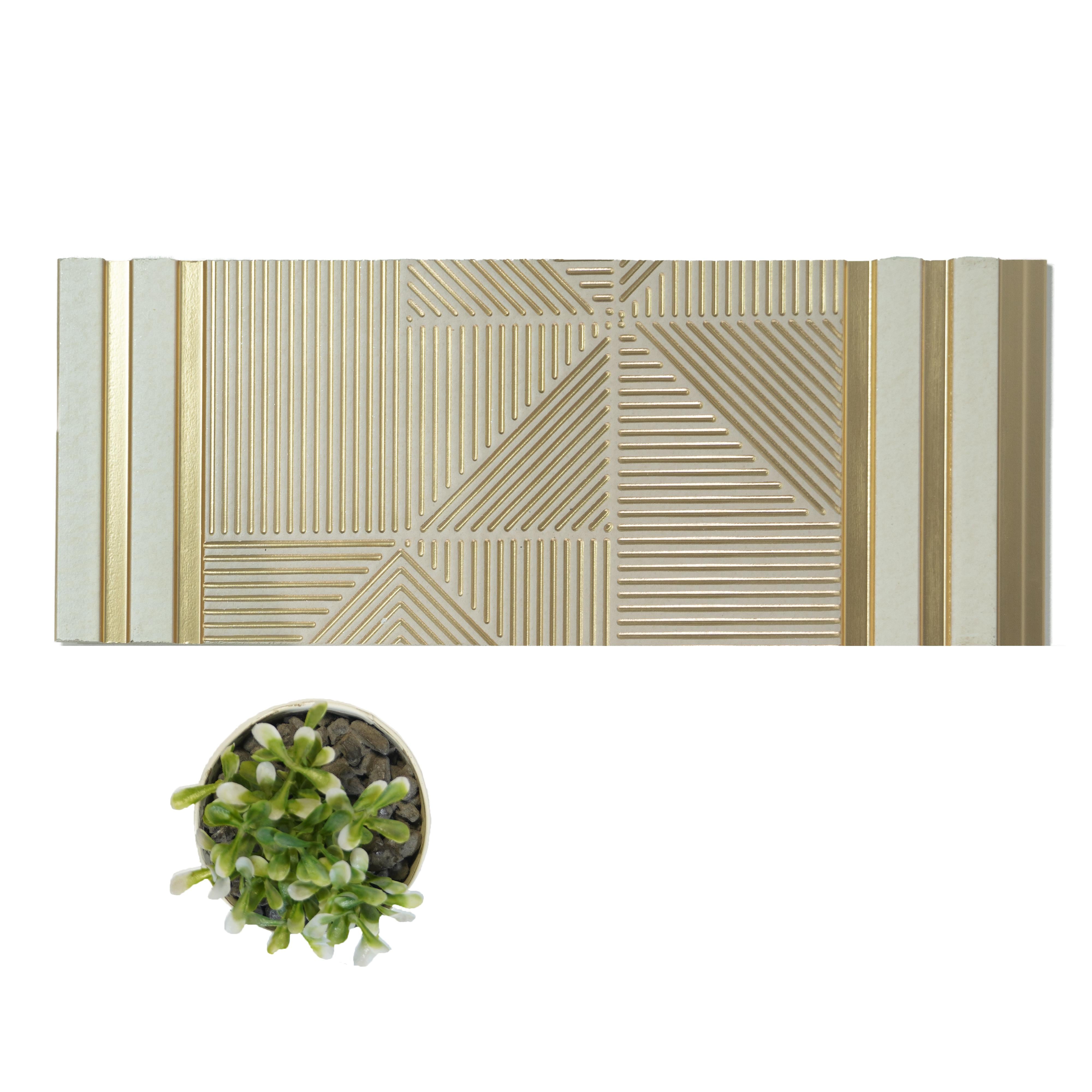 White Patterned Charcoal Louver Designer 8x1 Ft - Pn 00782