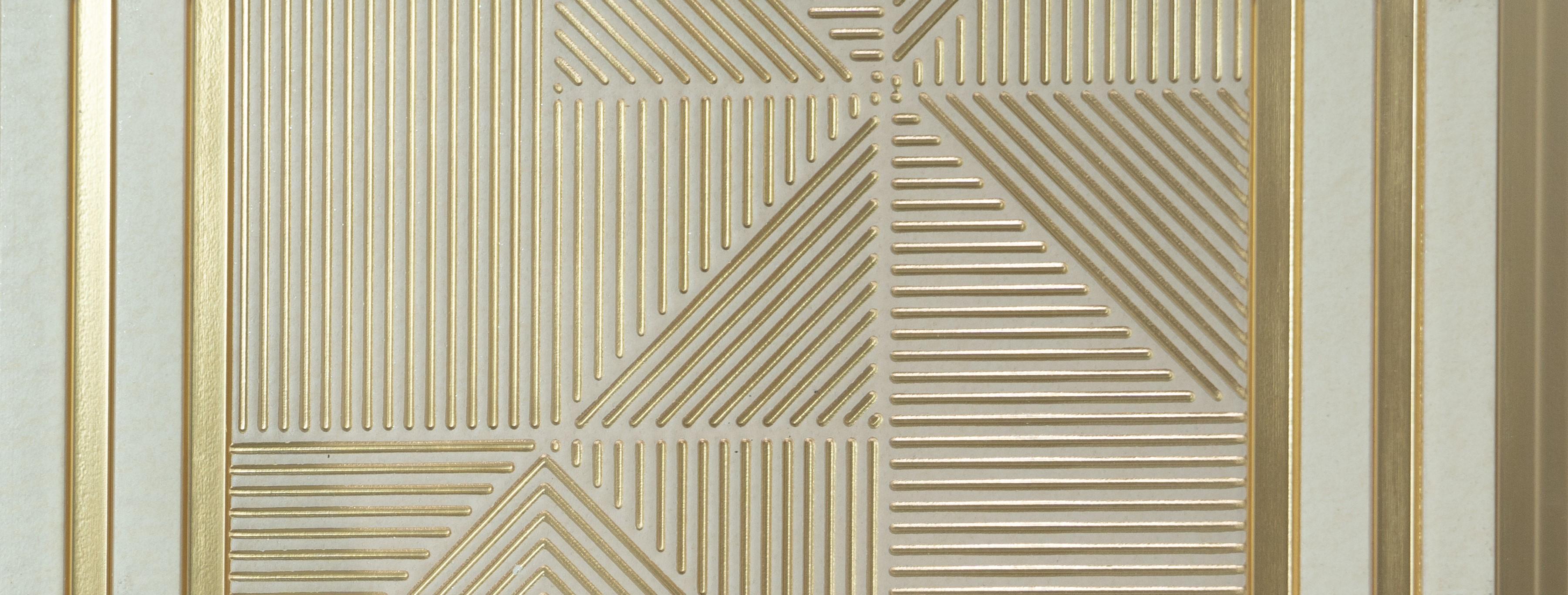 White Patterned Charcoal Louver Designer 8x1 Ft - Pn 00782