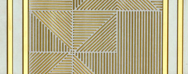 White Patterned Charcoal Louver Designer 8x1 Ft - Pn 00782