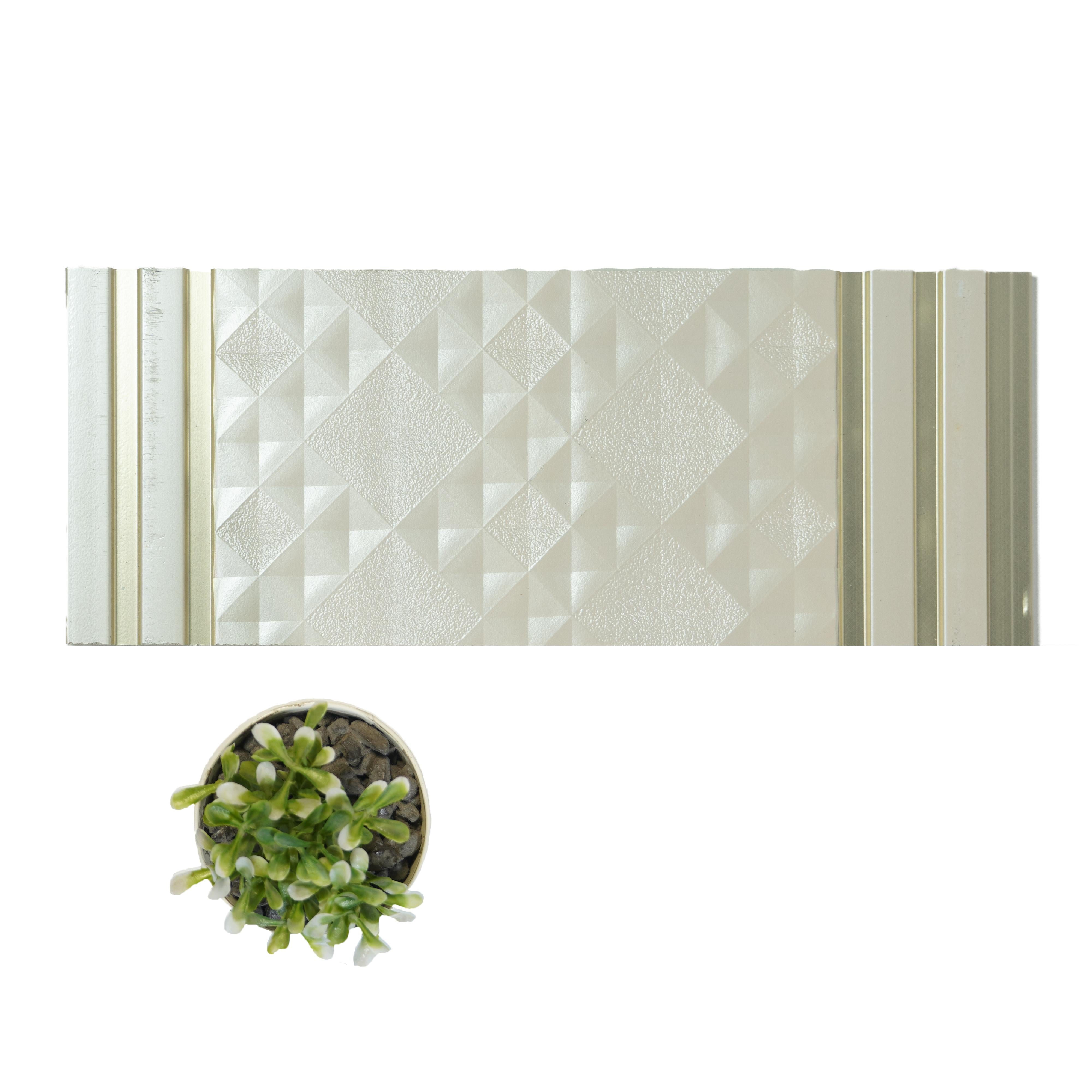 White Patterned Charcoal Louvers Panel Designer 8x1 Ft - Pn 00786