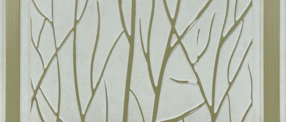White Patterned Charcoal Louver Designer 8x1 Ft - Pn 00790