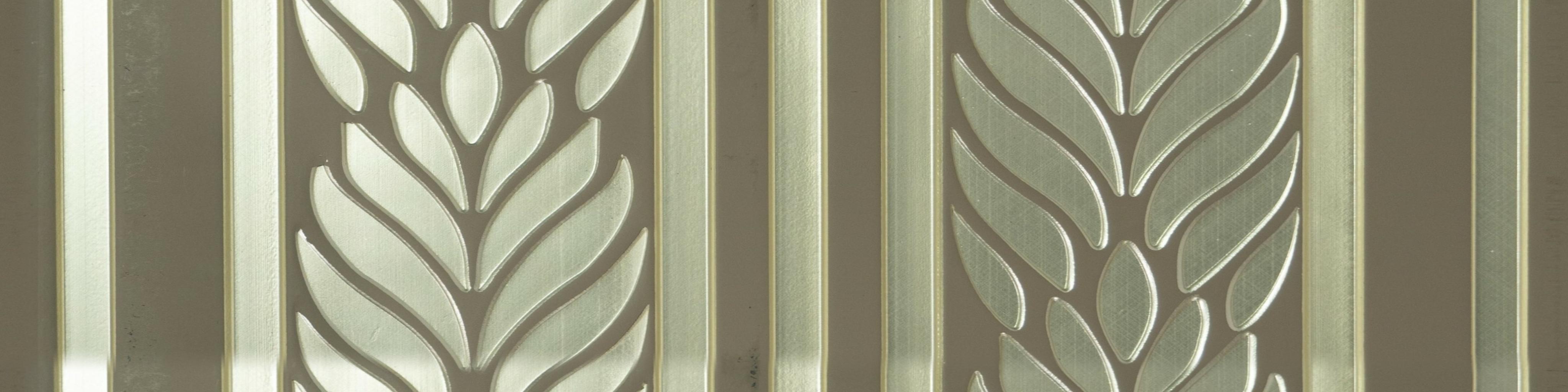 White Patterned Charcoal Louvers Panel Designer 8x1 Ft - Pn 00794