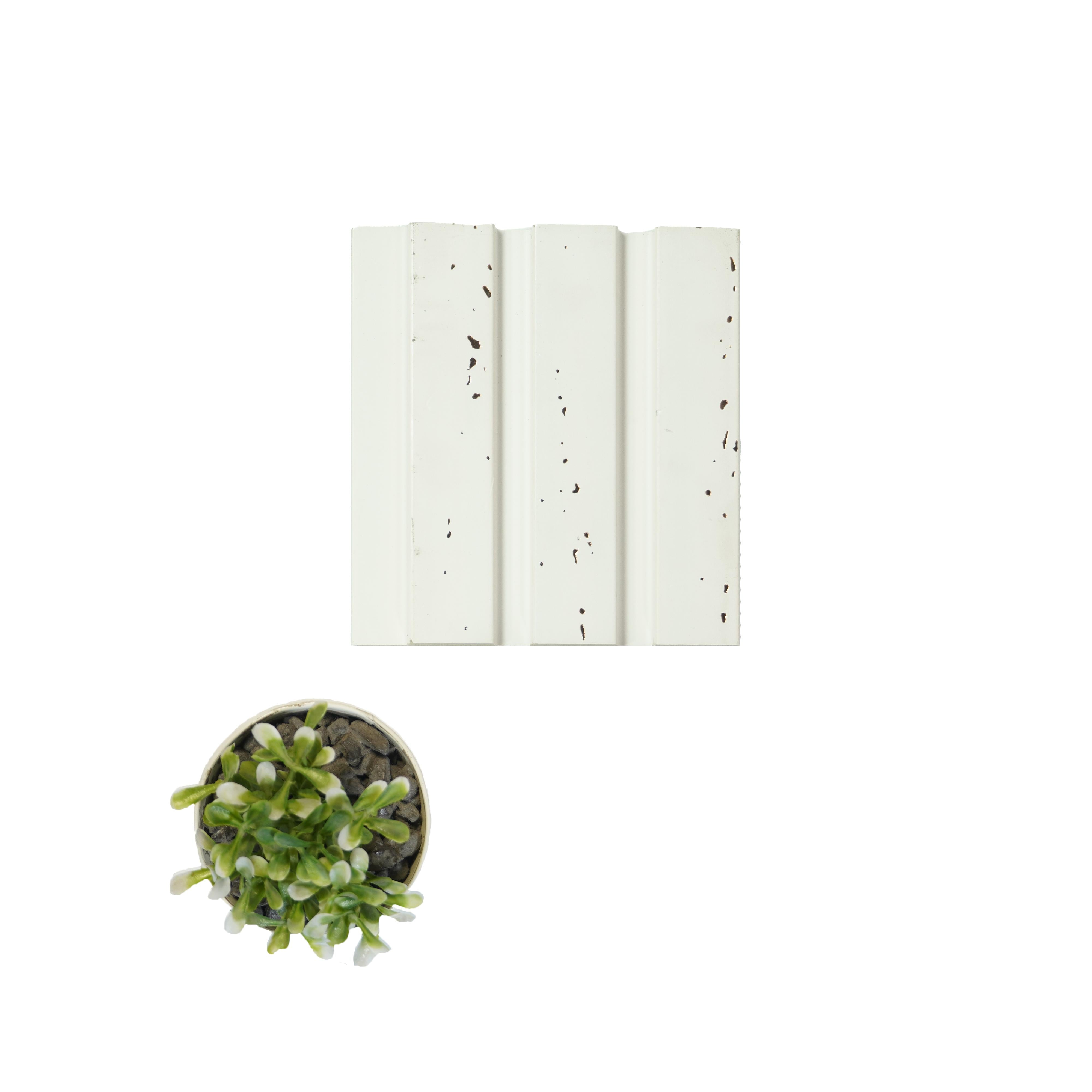 White Patterned Charcoal Louvers Panel Designer 8x0.39 Ft - Wl 1479