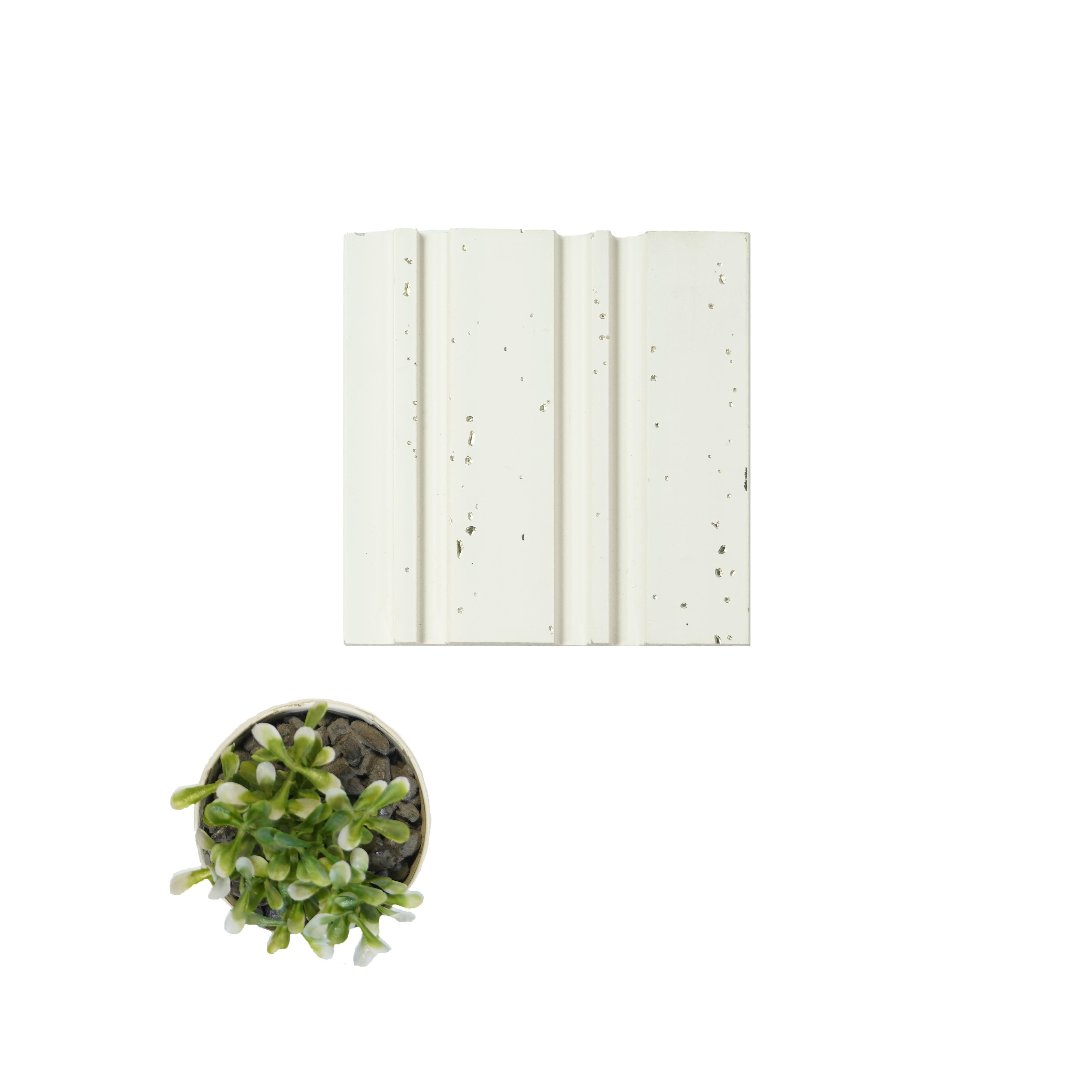Premium Panel White Patterned Look Charcoal Louvers 8x0.39 ft designer White PN 00827
