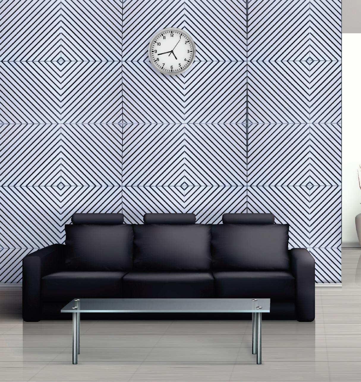 Premium Wood Panel White Patterned Look Charcoal Louvers 9x0.93 ft designer White WK04