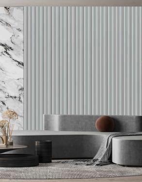 Plain Solids Charcoal Louvers Panel Colors White 9.5x0.4 Ft - Pn 00676