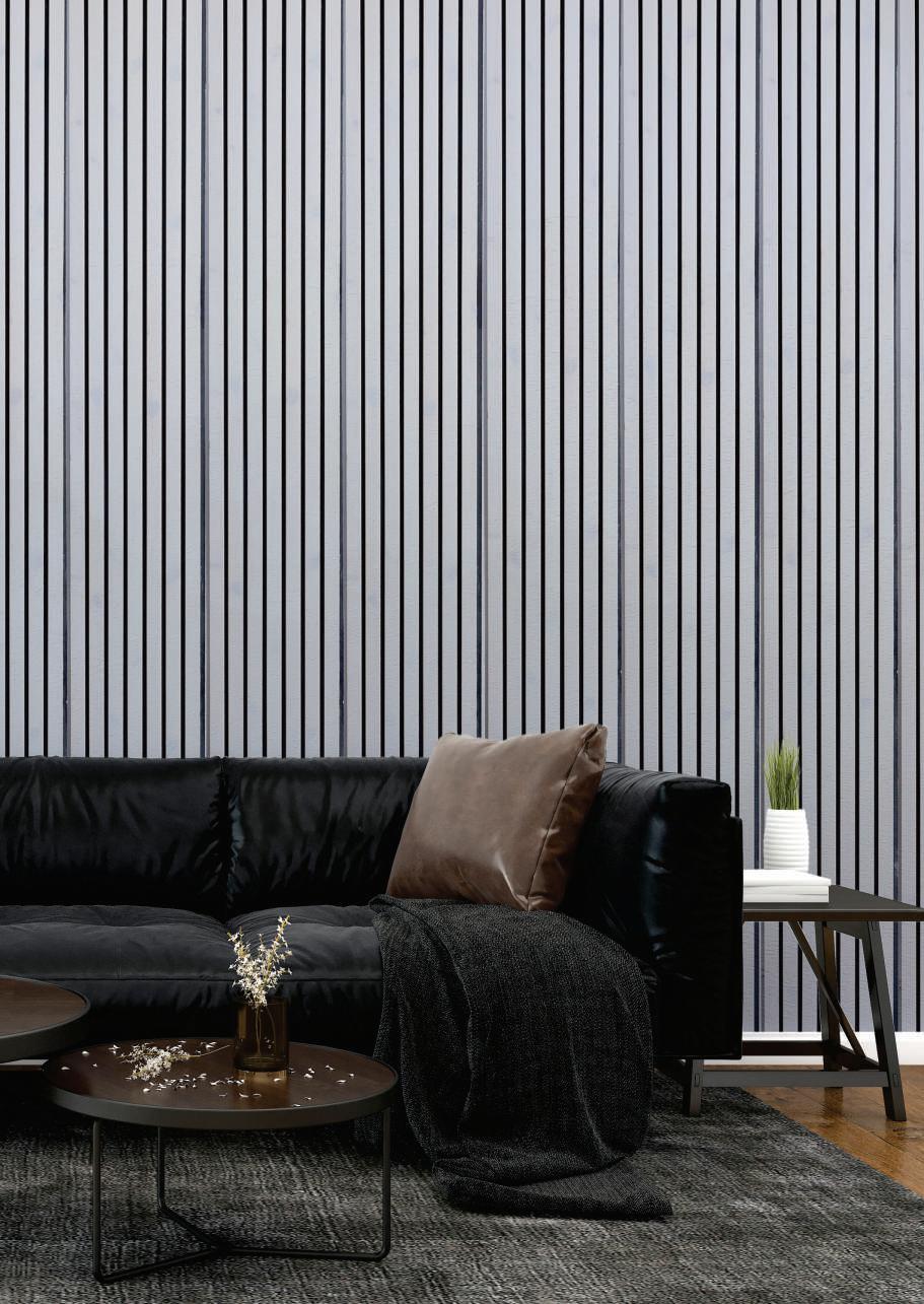 Premium Wood Panel Plain Colour Look Charcoal Louvers 9x0.93 ft plain colors White WK01