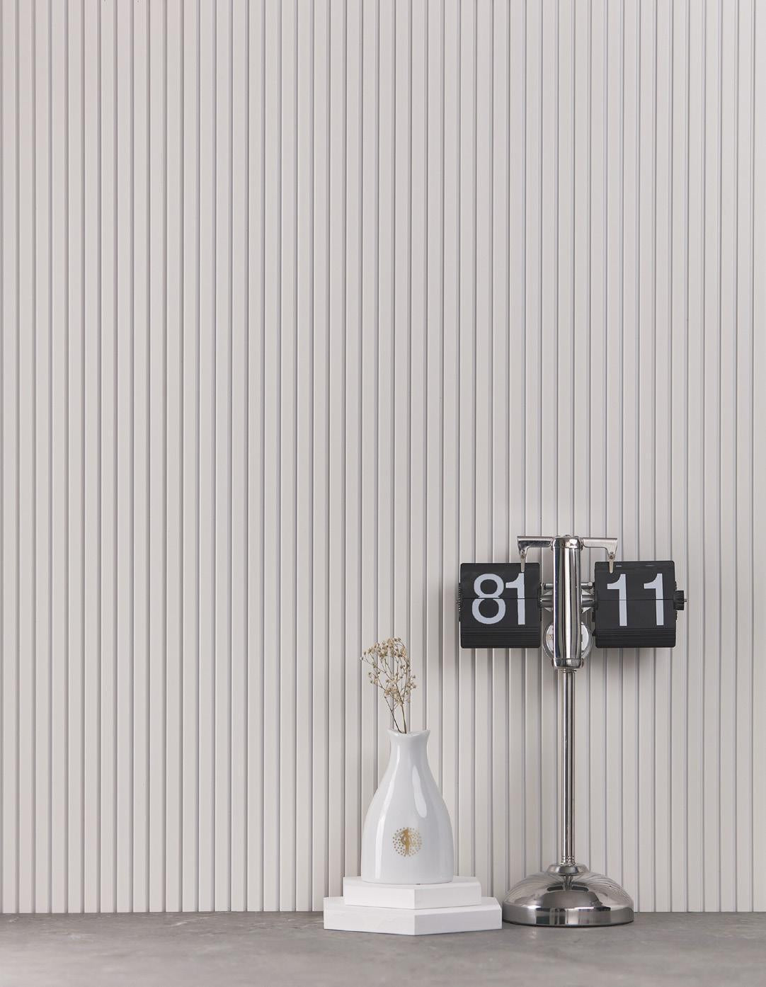 Rang Charcoal Louver Plain Colors White 8x1 Ft - Ra 8111