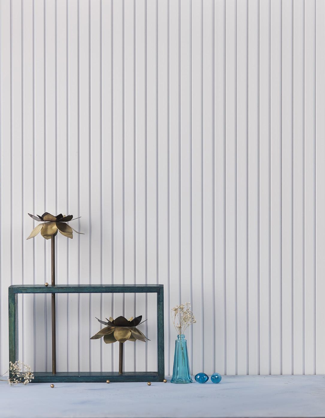 Rang Charcoal Louver Plain Colors White 8x1 Ft - Ra 8113