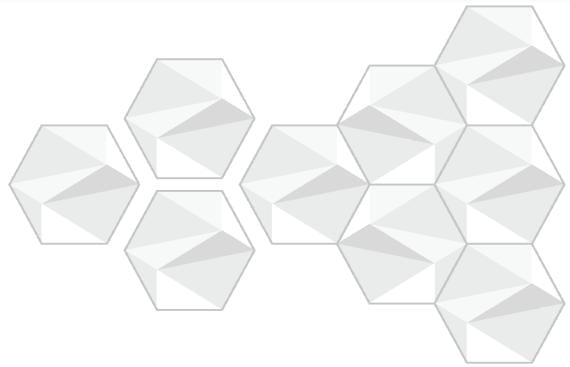 White Sparkl 3D Wall Panel Wood 0.45x0.52 Ft -