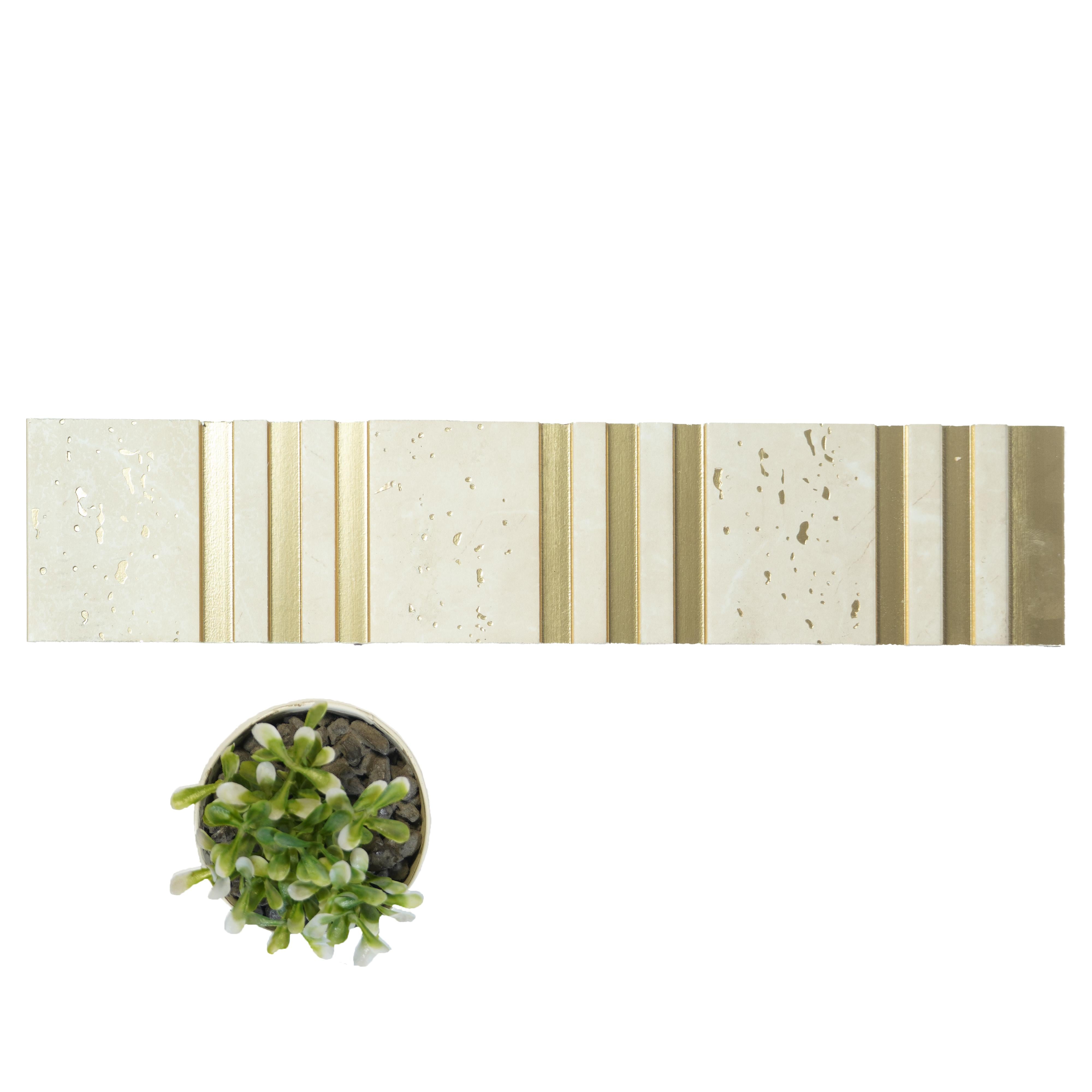 White Terrazzo Charcoal Louver Wood 8x1 Ft - Pn 00776