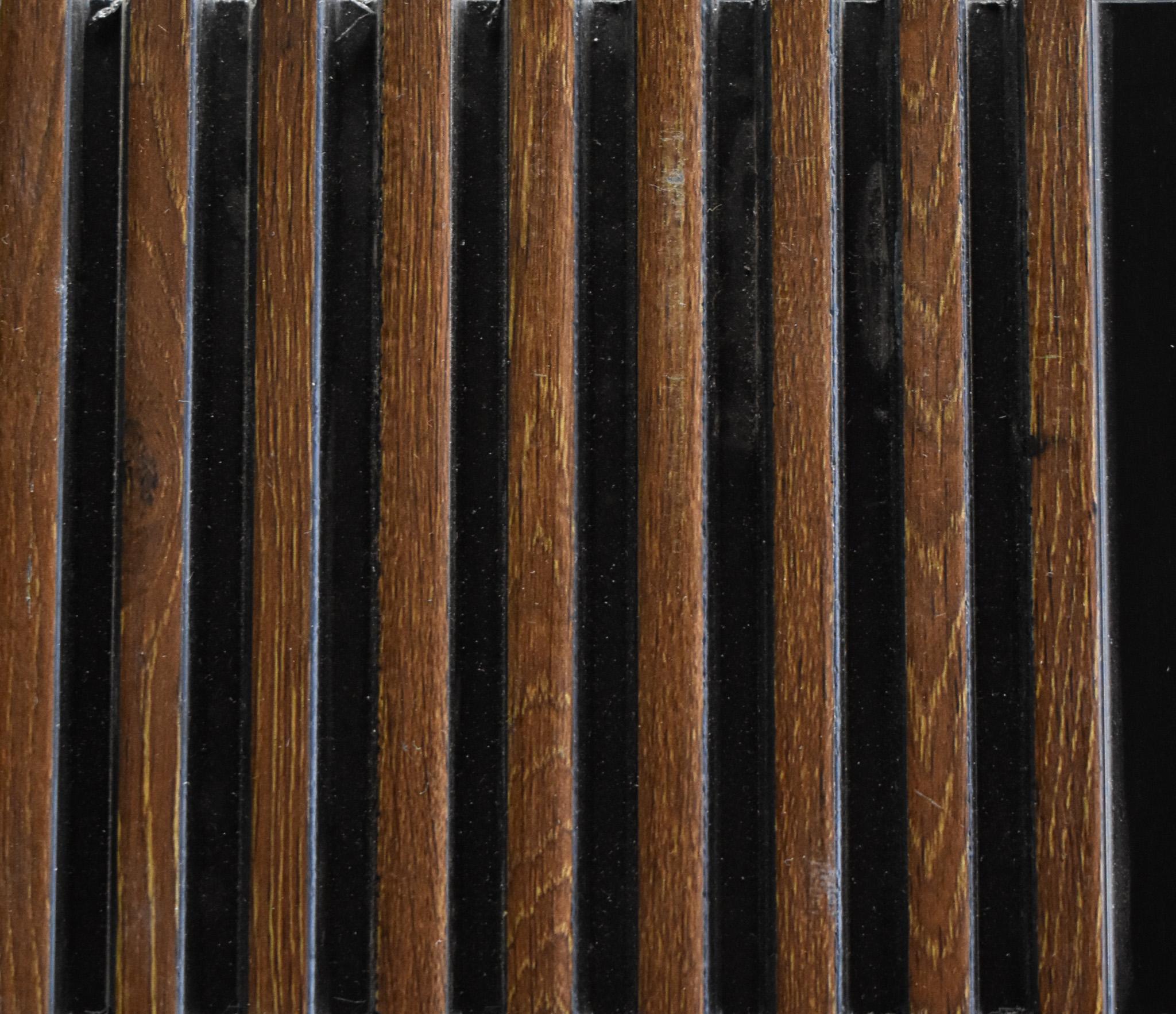Fluted Louvers Wood Brown 8x0.33 Ft - C 02