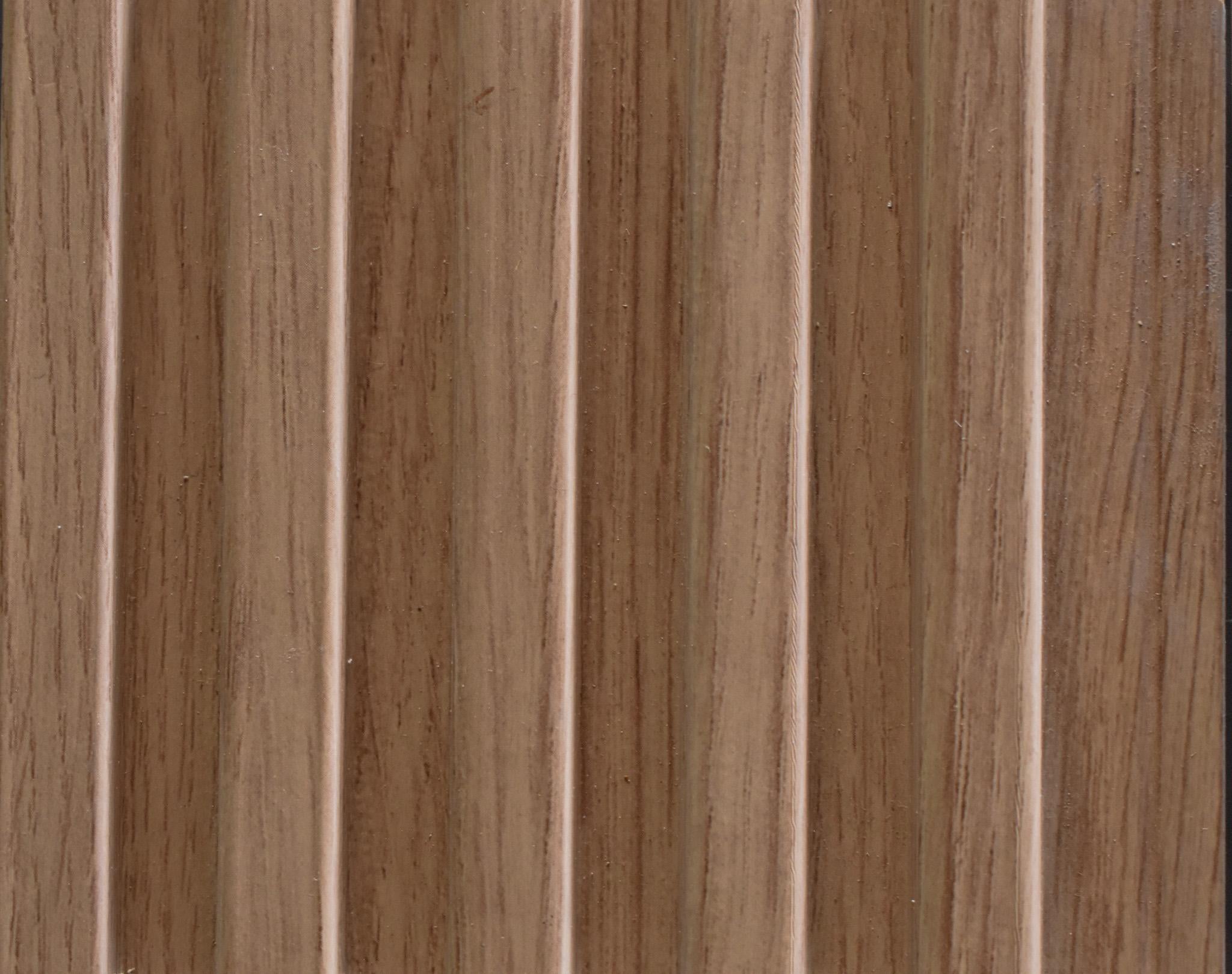Fluted Louvers Wood Brown 8x0.33 Ft - C 23