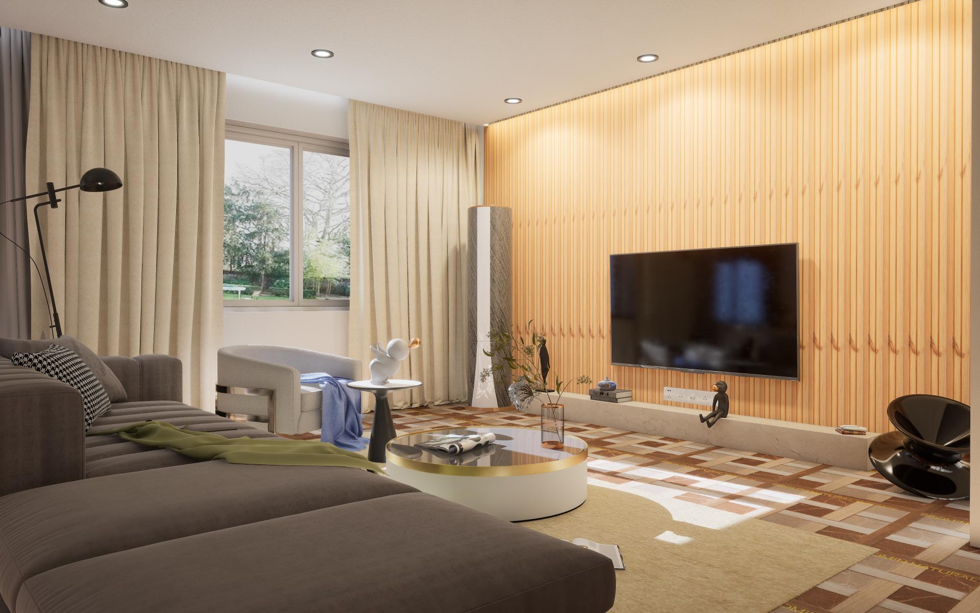 Fluted Louvers Wood Brown 8x0.41 Ft - Cd 3-Line