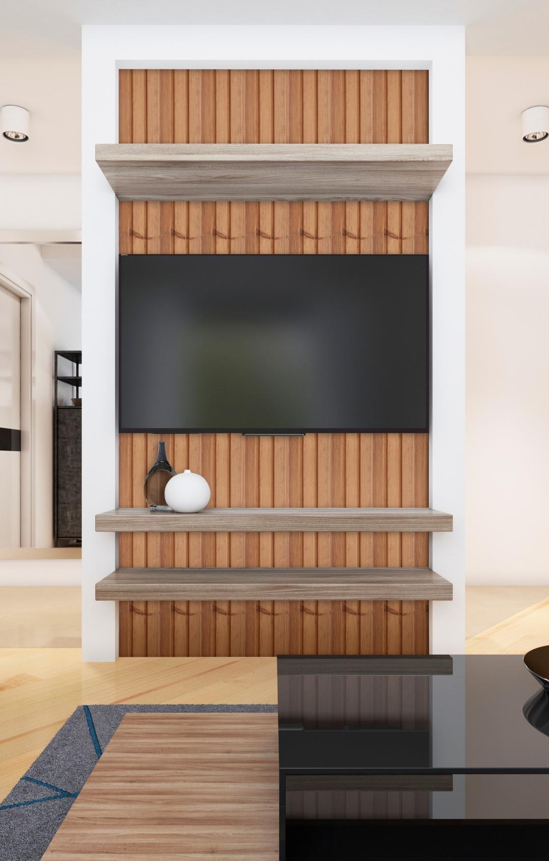 Fluted Louvers Wood Brown 8x0.41 Ft - Cd 3-Line