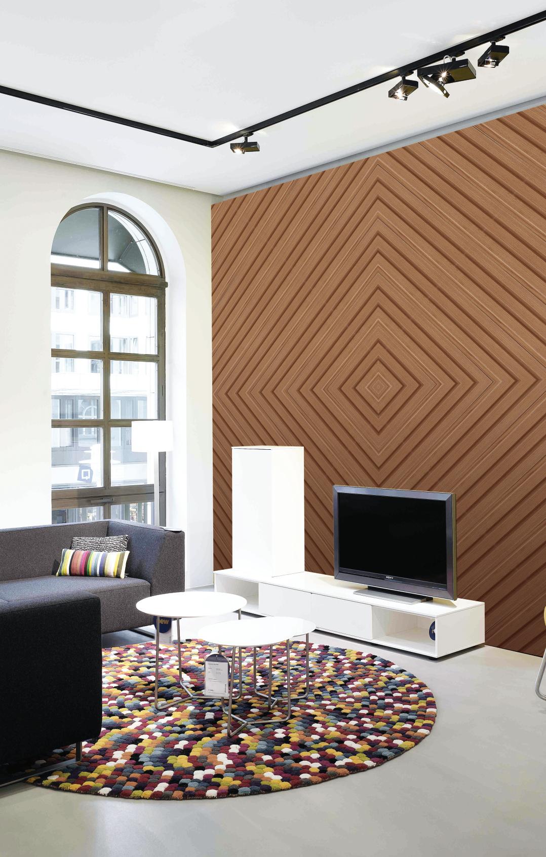 Fluted Louvers Wood Brown 8x0.41 Ft - Cd 301