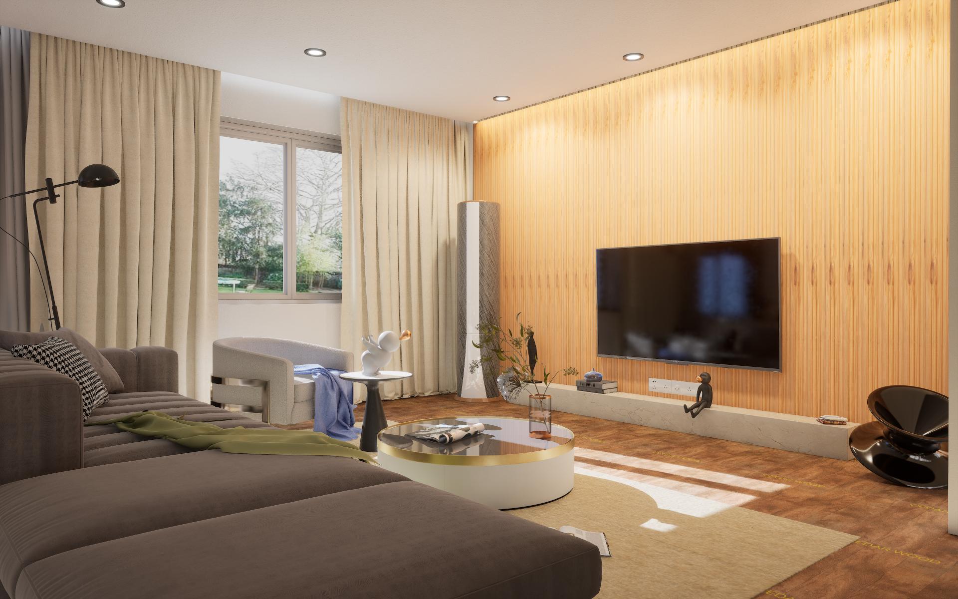 Fluted Louvers Wood Brown 8x0.41 Ft - Cd 4-Line