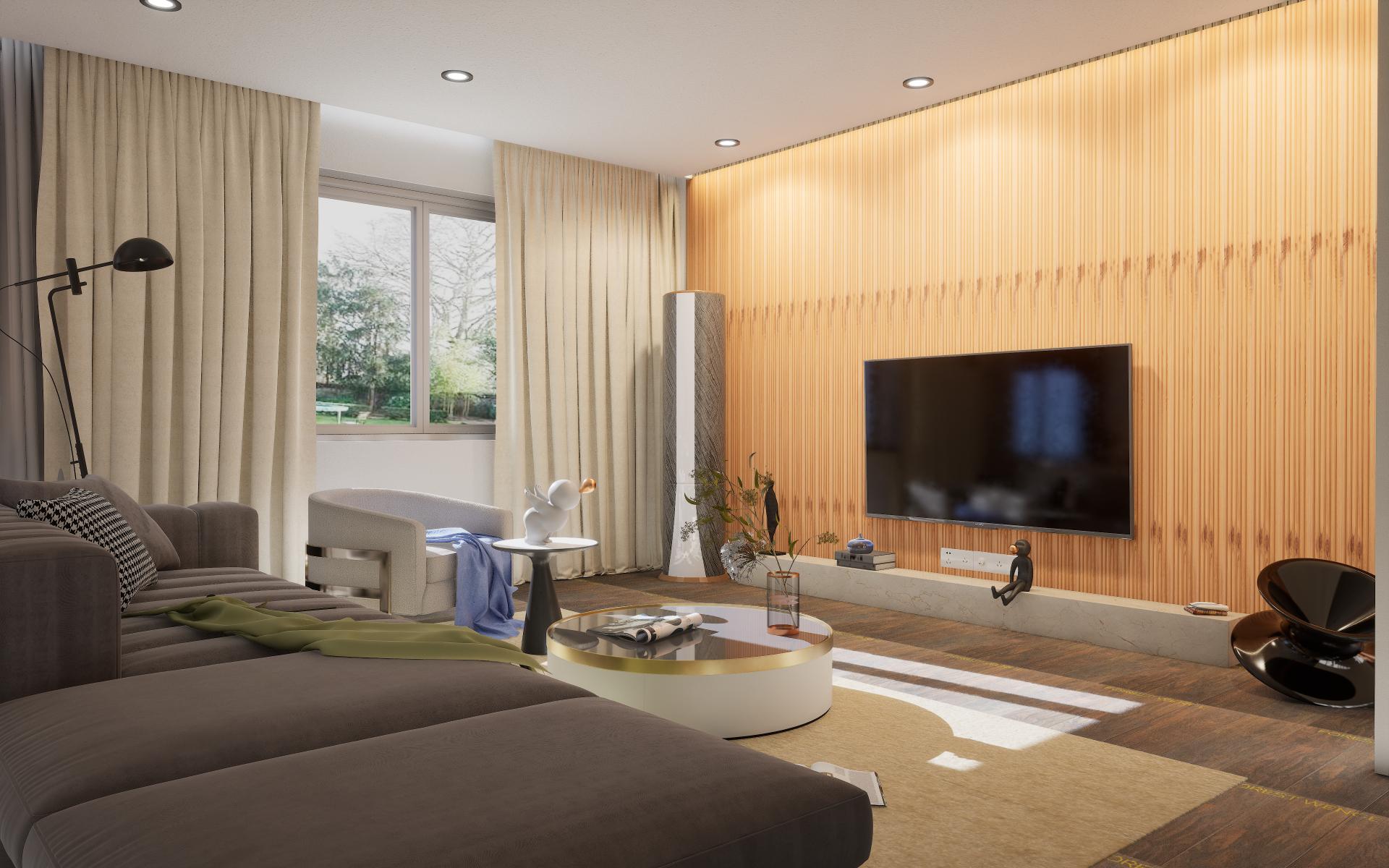 Fluted Louvers Wood Brown 8x0.41 Ft - Cd 6-Line