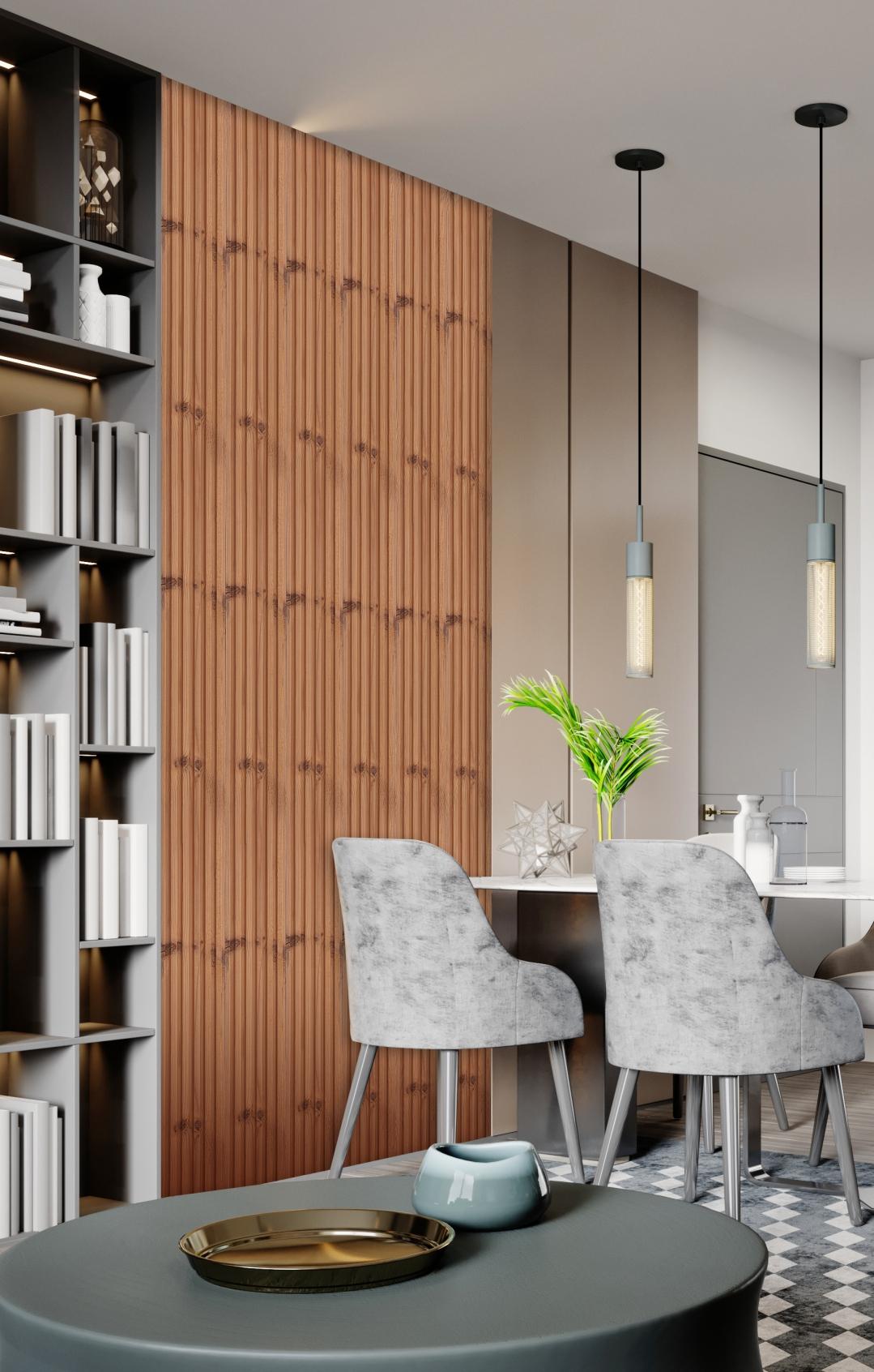 Fluted Louvers Wood Brown 8x0.41 Ft - Cd 6-Line