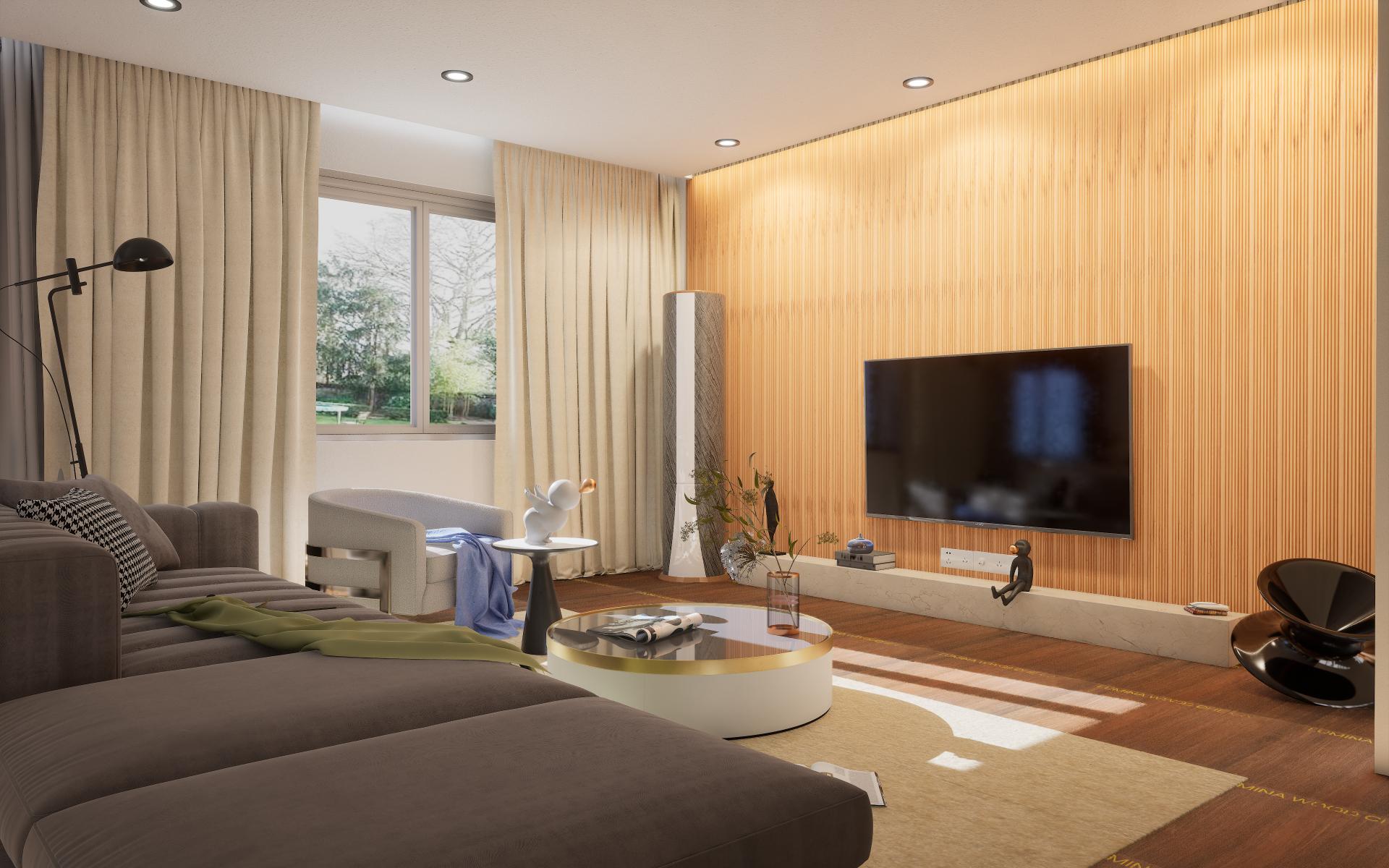 Fluted Louvers Wood Brown 8x0.41 Ft - Cd 9-Line