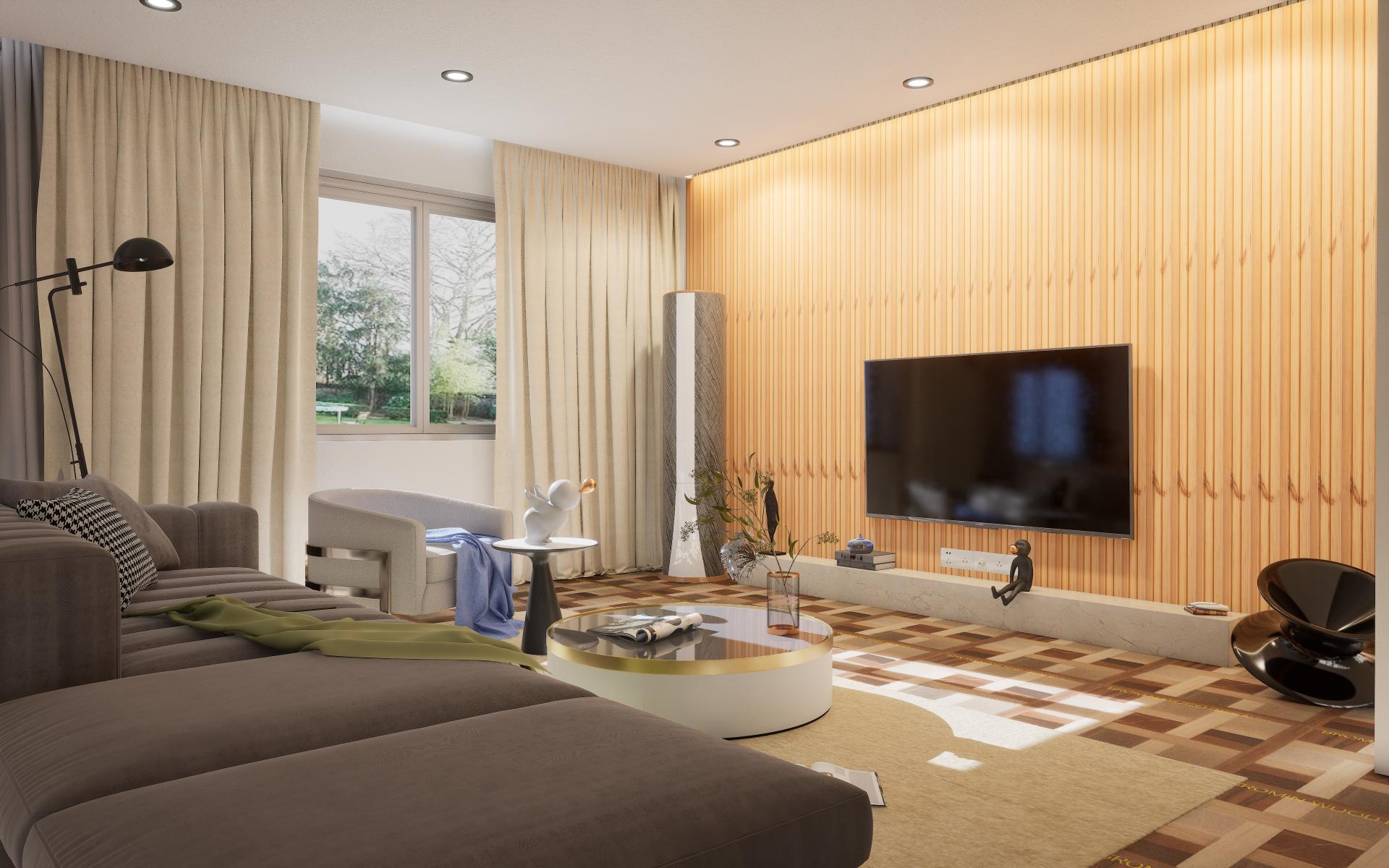 Fluted Louvers Wood Brown 8x0.41 Ft - Cd 3-Line