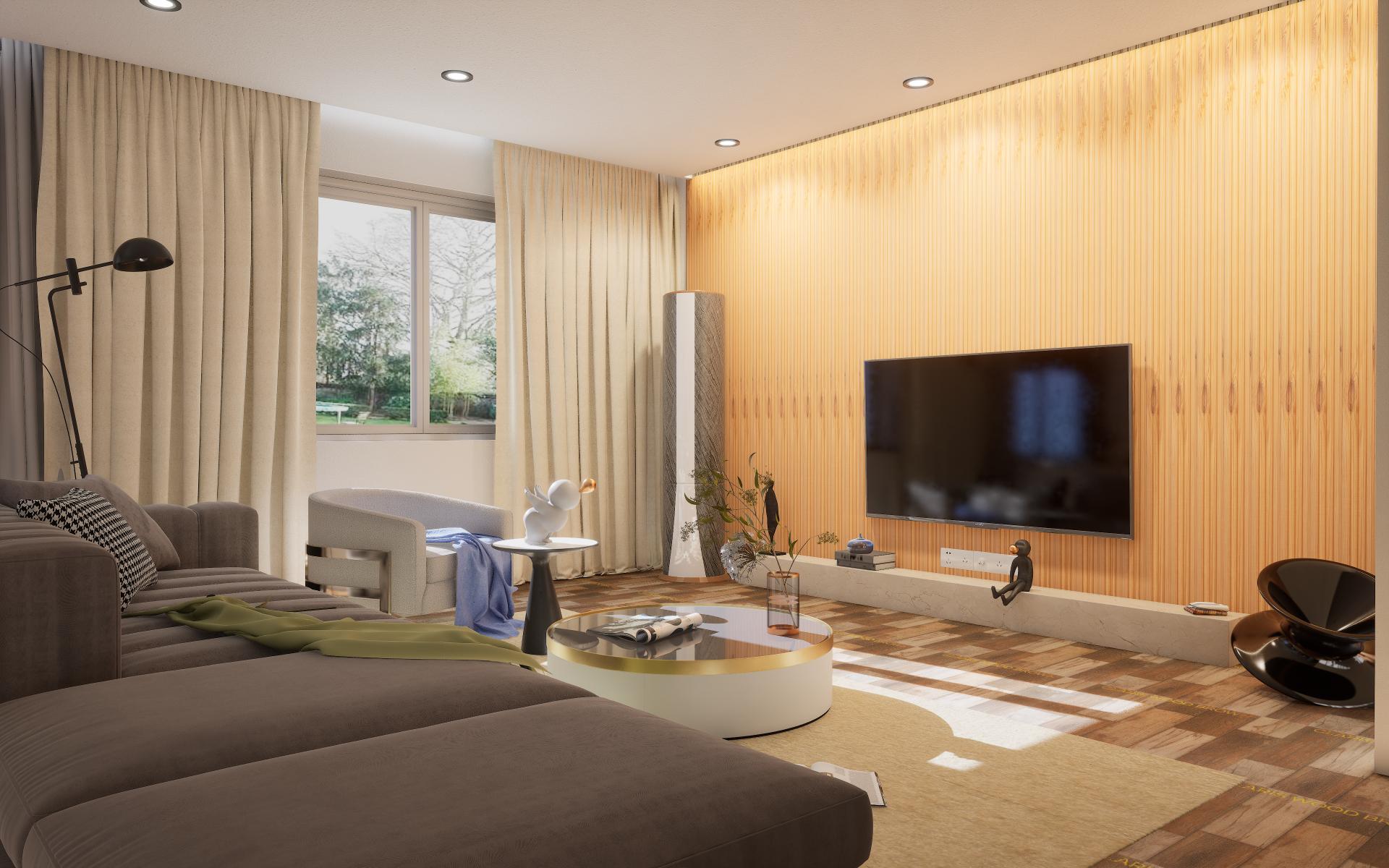 Fluted Louvers Wood Brown 8x0.41 Ft - Cd 4-Line