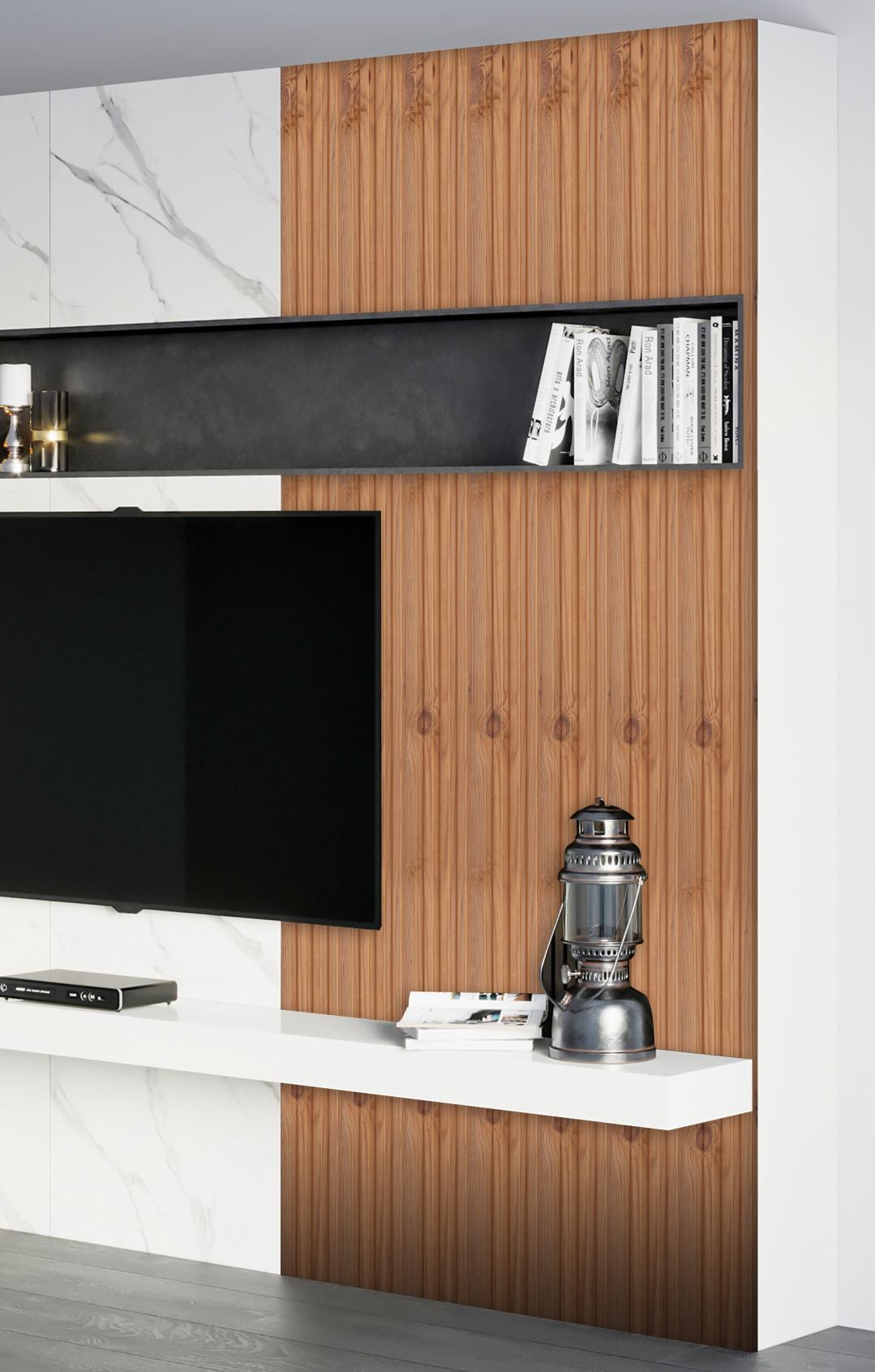 Fluted Louvers Wood Brown 8x0.41 Ft - Cd 4-Line