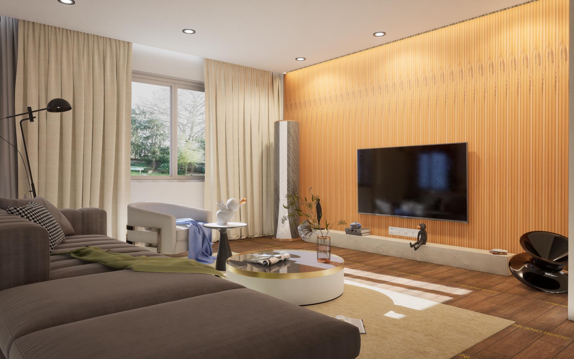 Fluted Louvers Wood Brown 8x0.41 Ft - Cd 4-U