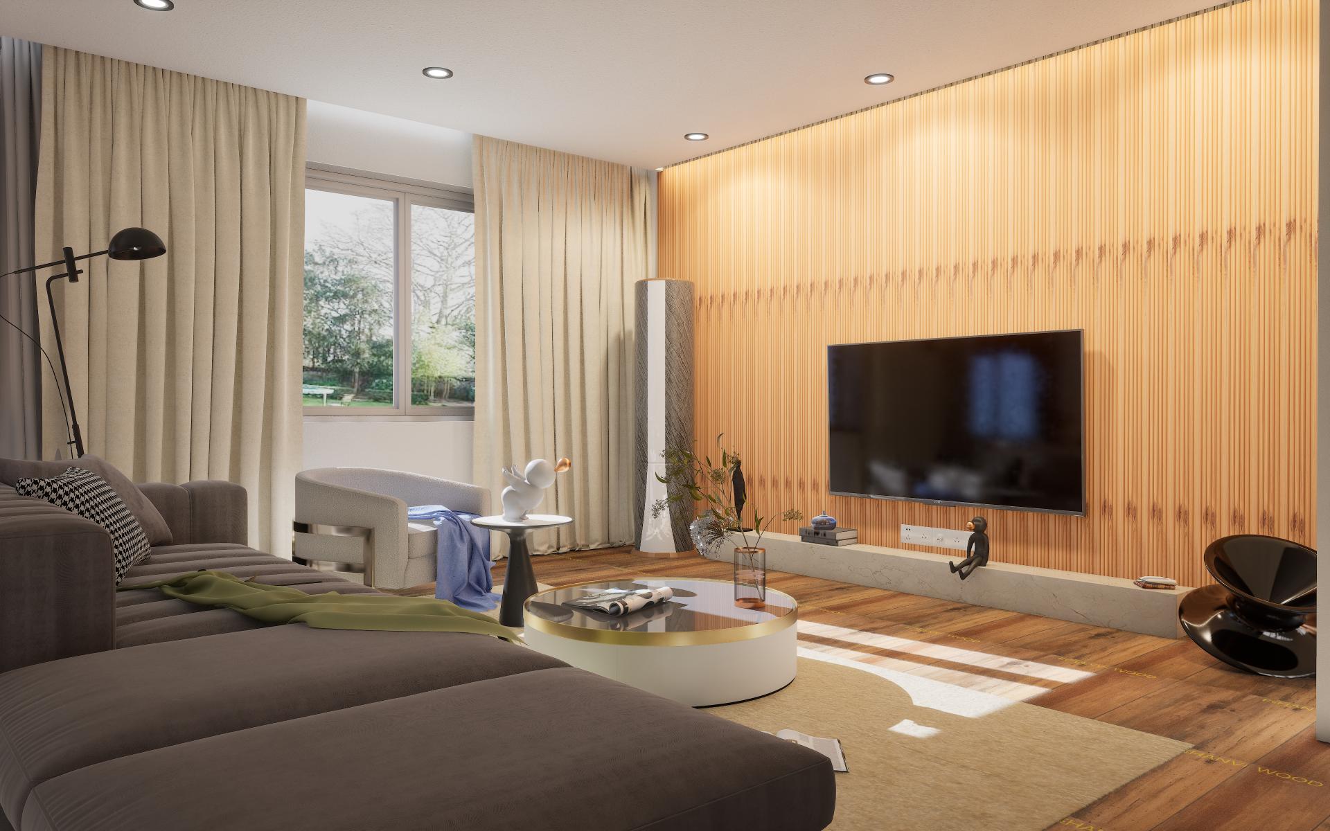 Fluted Louvers Wood Brown 8x0.41 Ft - Cd 6-Line