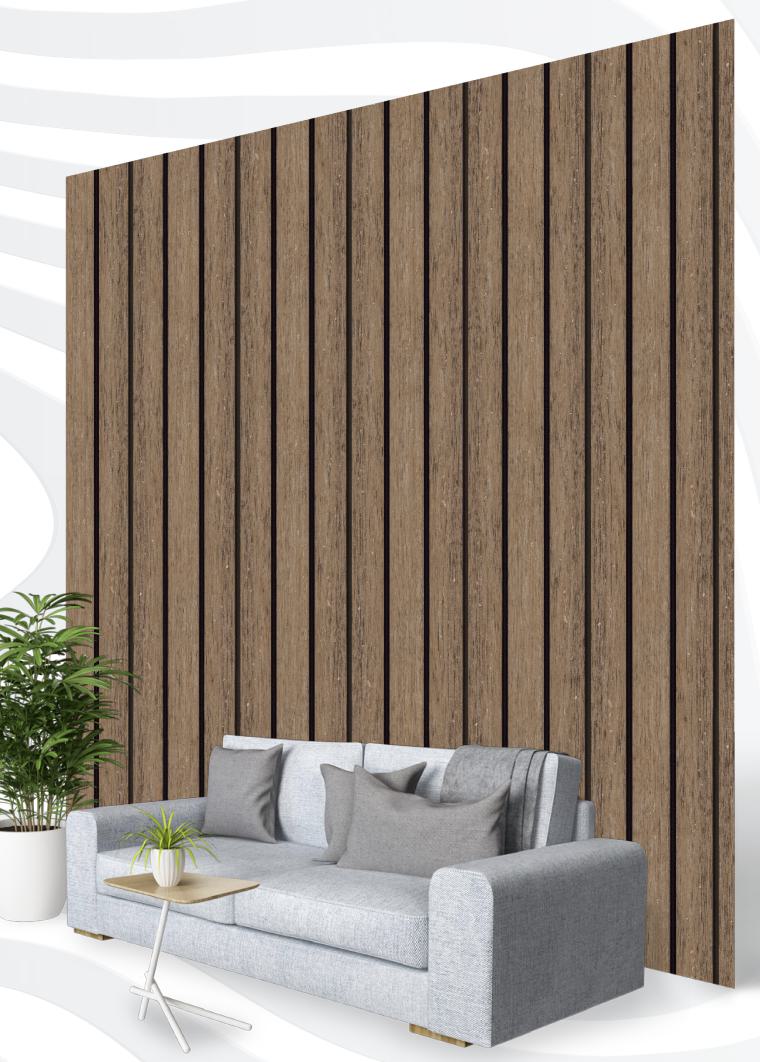 Wood Charcoal Louvers Brown 8x0.41 Ft - S5 153
