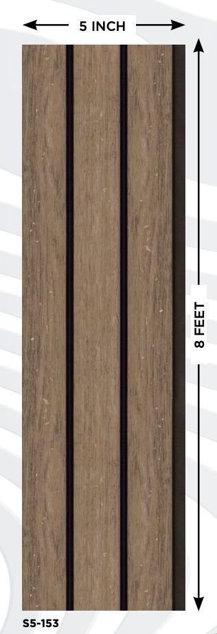 Wood Charcoal Louvers Brown 8x0.41 Ft - S5 153