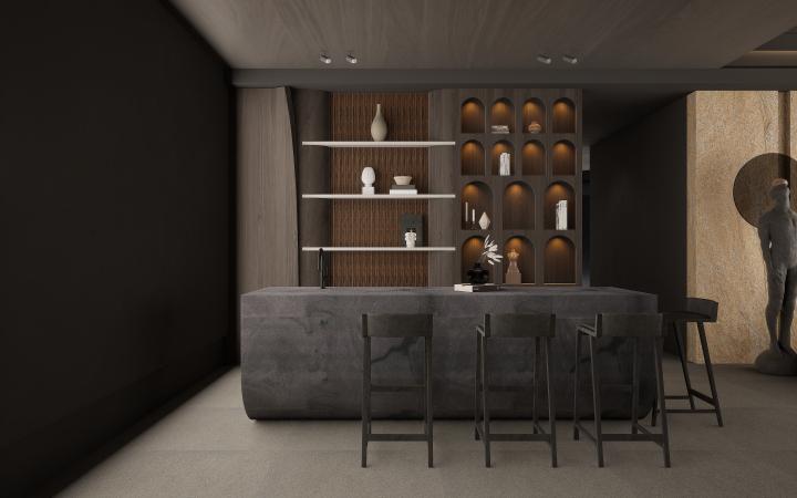 Wood Charcoal Louvers Panel Brown 8x0.41 Ft - S5 156