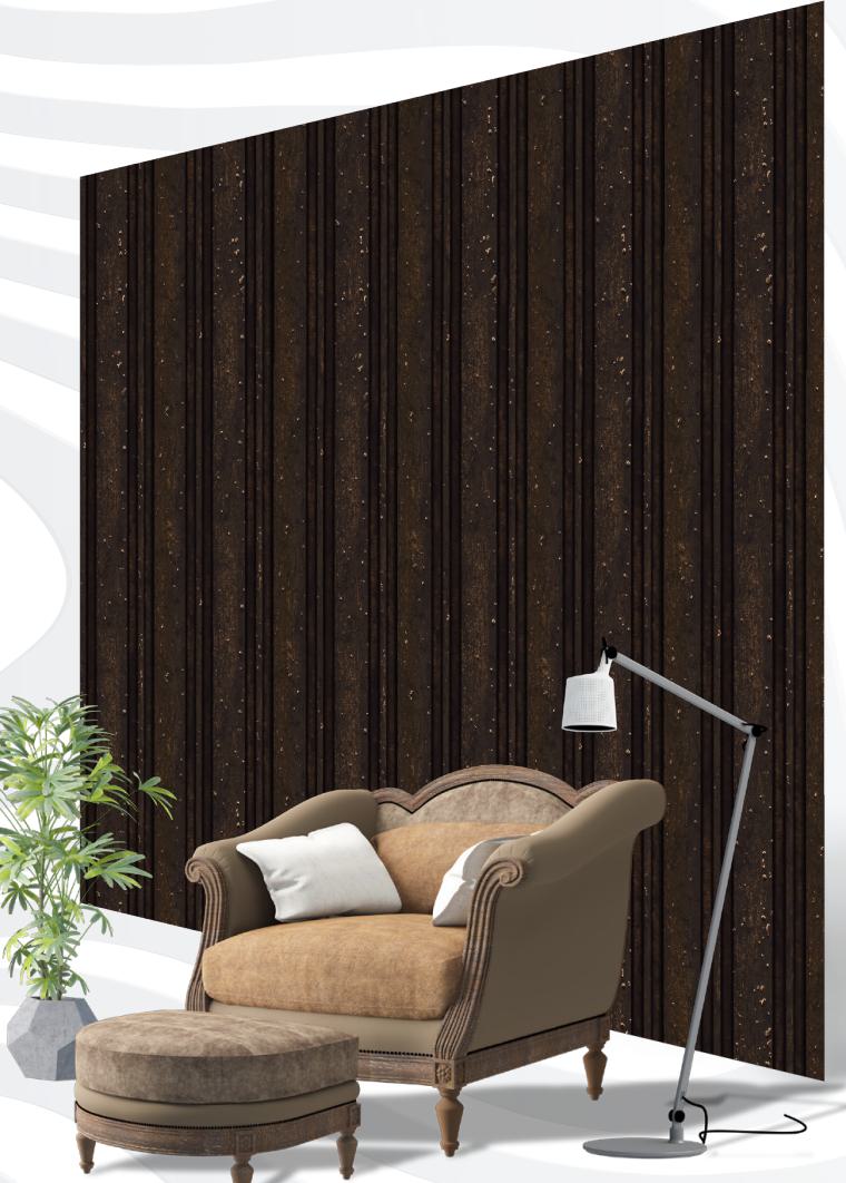 Wood Charcoal Louvers Brown 8x0.41 Ft - S5 161