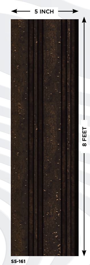 Wood Charcoal Louvers Brown 8x0.41 Ft - S5 161
