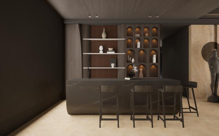 Wood Charcoal Louvers Brown 8x0.41 Ft - S5 168