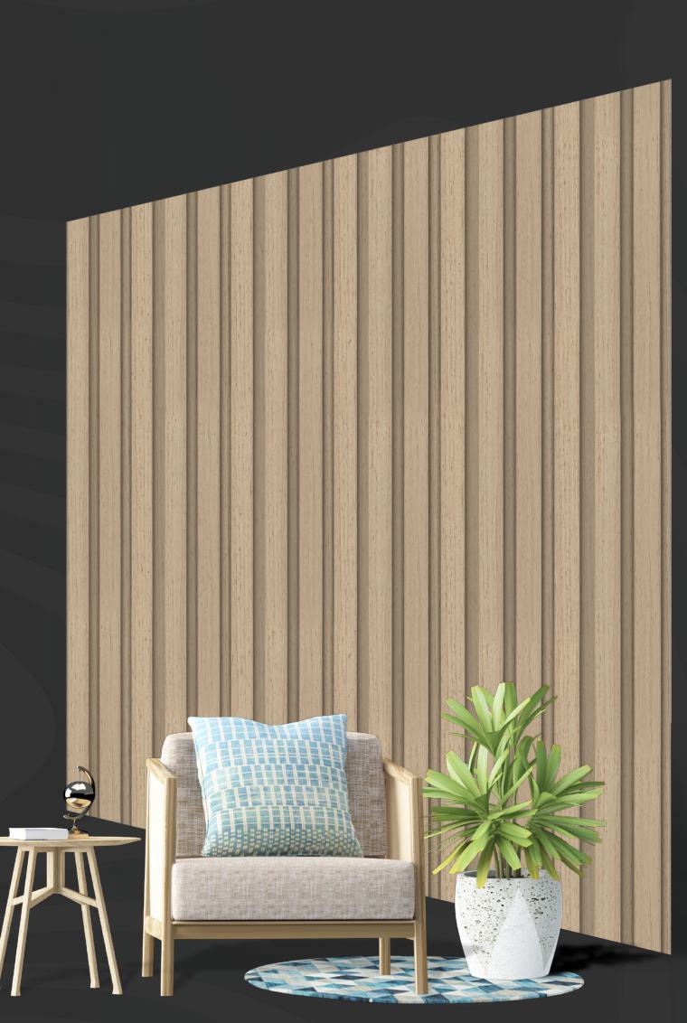 Wood Charcoal Louvers Brown 8x0.41 Ft - S5 170